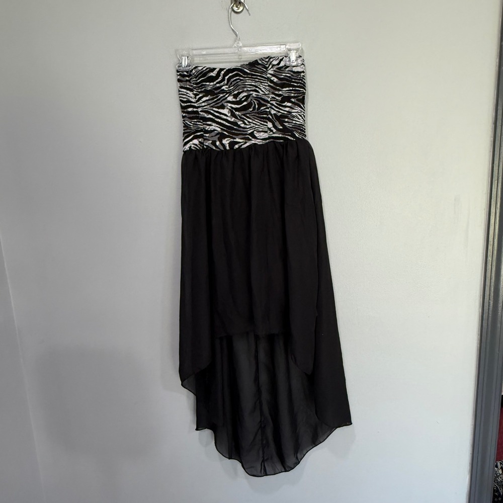 Annabelle USA Vintage Y2K Zebra Print High Low Strapless Dress Medium